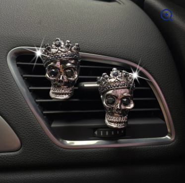 Retro Metal Skull Car Vent Perfume